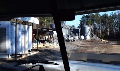 John McGee Trucking driver Edward Jackson's view on an unload facility