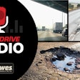 Overdrive Radio sponsored by Howes youtube thumbnail with images of roads with potholes