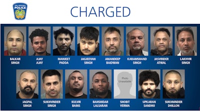 Individuals charged in Peel cargo theft ring