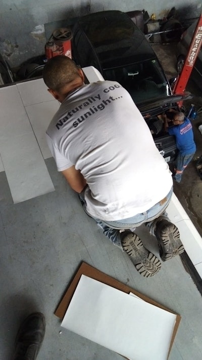 SolCold's Glacier 100 wrap was applied in small sections on this Am Bev delivery van in Brazil. it can also be applied in larger sections like conventional vehicle wrap.