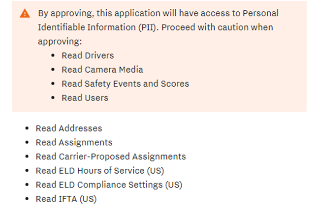 integration approval warning