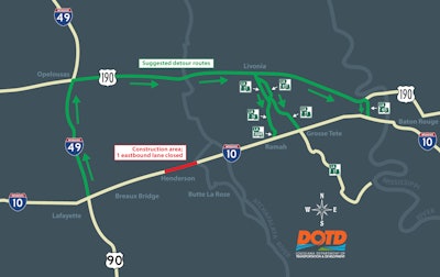Louisiana I-10 clousure detour