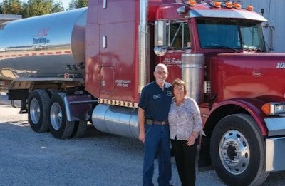 Larry Limp and his wife, Nancy, with Limp's 2003 Pete
