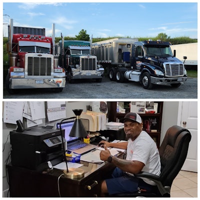 Larry Wallace is a third-generation trucker with a versatile skill set, a knack for working on old Detroit and Caterpillar engines, and a sweet little niche carved out hauling bulk bakery residuals with the three rigs in his fleet. The owner got his start pulling end dumps, then off the deep end into another one of Virginia's hot trucking niches: Land clearing and logging. Here Wallace had his trial by fire, hauling timber up and down mountain roads and becoming a master of his machine in the process. He traded a windshield and shifter for a desk and mouse a few years back with his Wallace & Sons Transport business, but keeps a close eye on operations from his Henrico, Virginia office.