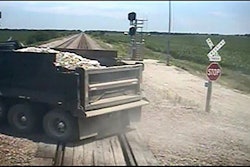 Dashcam screengrab from Amtrak train