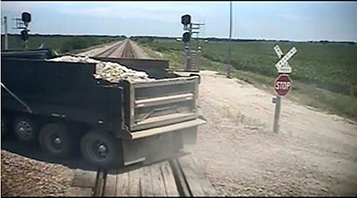 Dashcam screengrab from Amtrak train