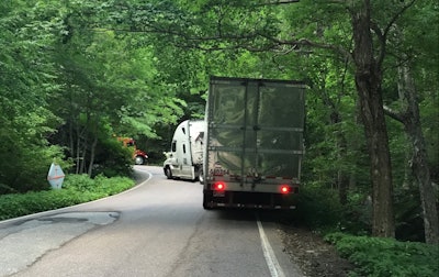 truck stuck on smuggler's notch road in vermont