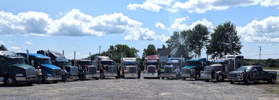 Maple Lane trucks parked in the yard