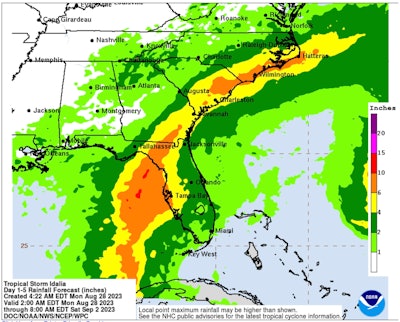 Idalia Rainfall 8 Am Est