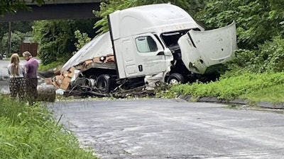 truck after I-84 rollover