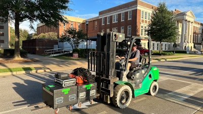 Gerry Glass unloading trailer