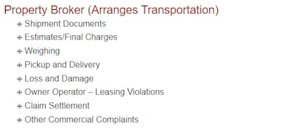 Property broker allegation type subsection in the NCCDB