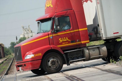 truck rail crossing