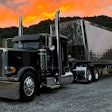 This 2011 Peterbilt 389 glider was named the winner in the 2022 Overdrive's Pride & Polish competition in the Working Combo, 2011 & Older category. It's driven by Harold 'Bud' Smith and owned by Michael Scherkenbach, owner of Denver-based Shomotion.