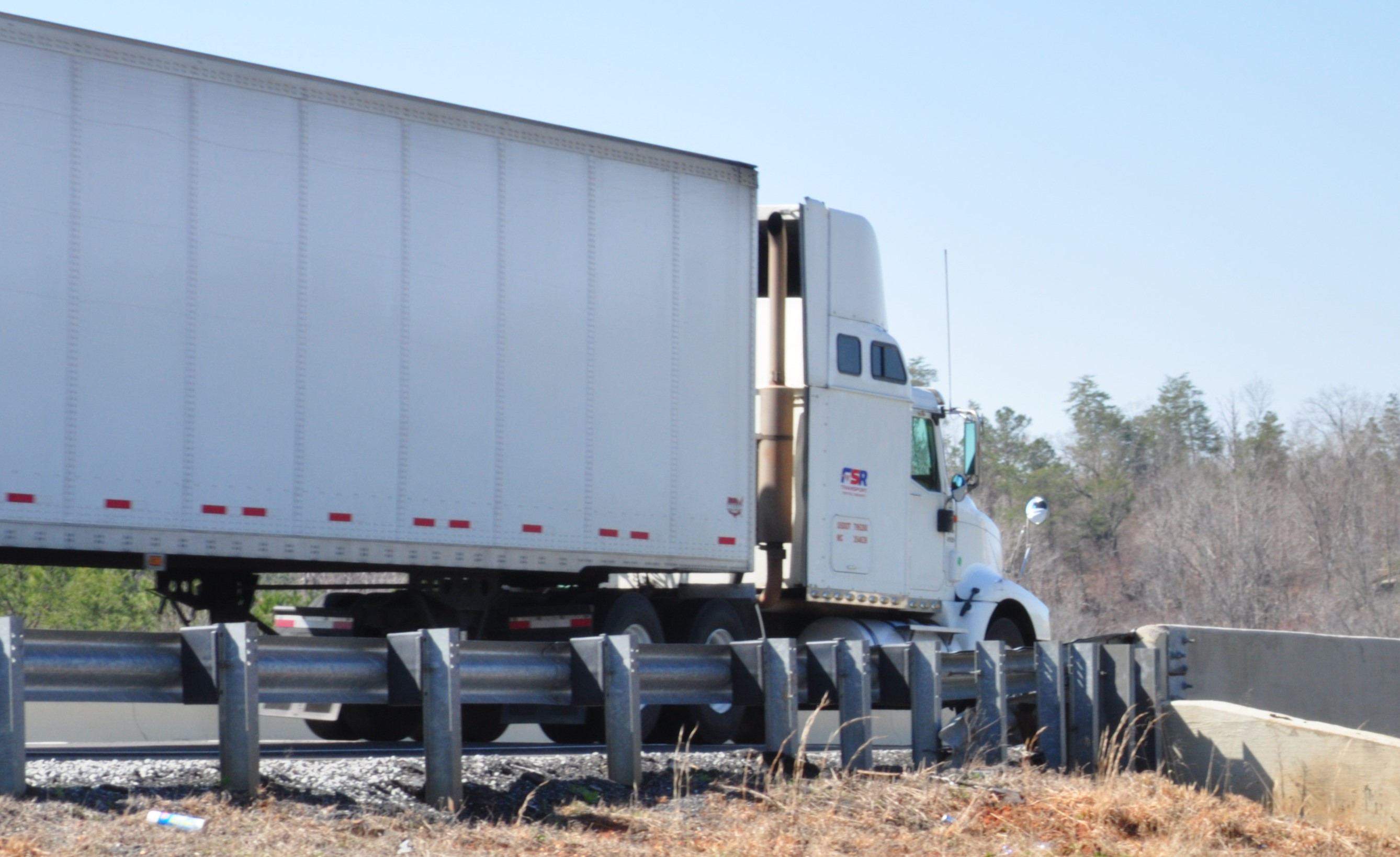 Dry Van Truck At Bridge