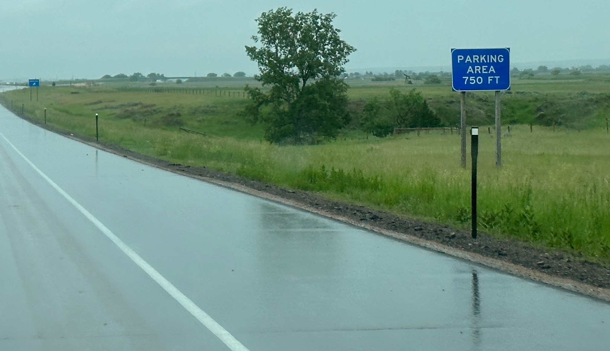 Parking area sign I-90 Wyoming