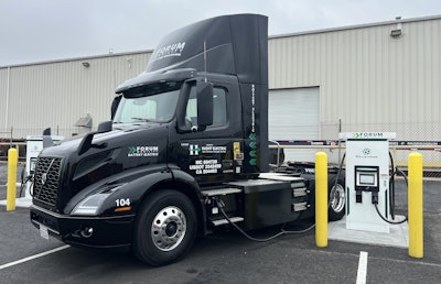 Volvo VNR 862T battery electric and Forum Mobility charger