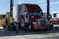 truck at fuel island