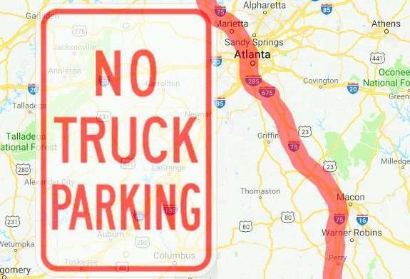 Georgia, I-75 corridor parking desert illustration