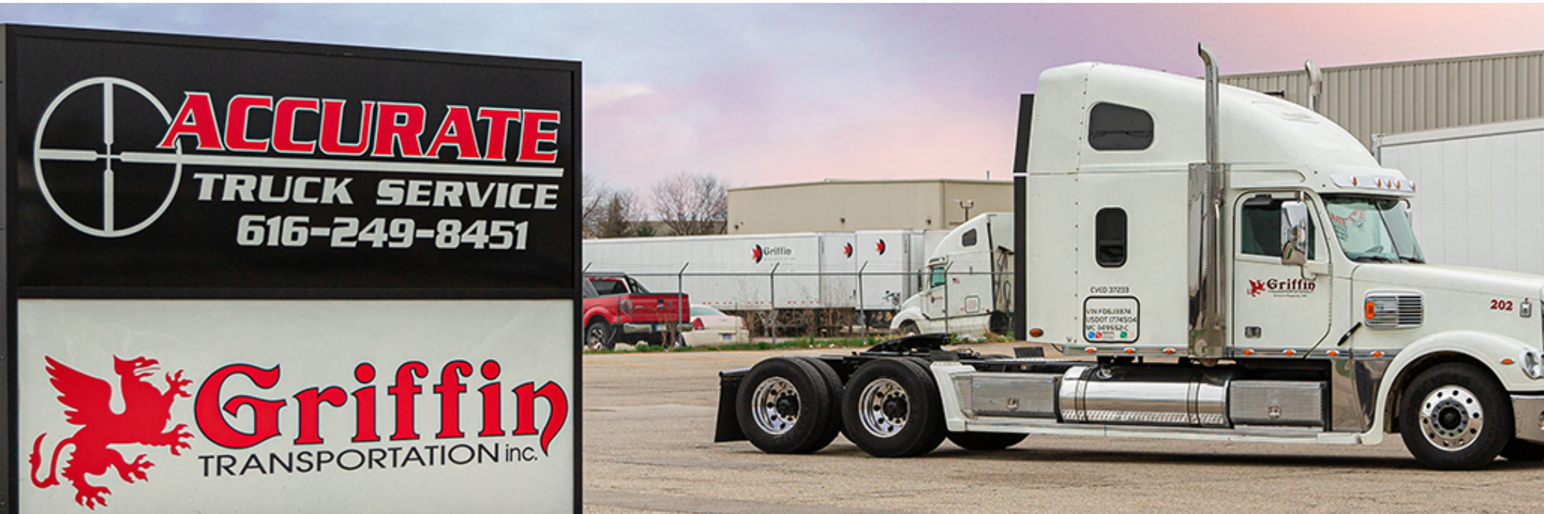 A screenshot from Griffin Transportation's website.