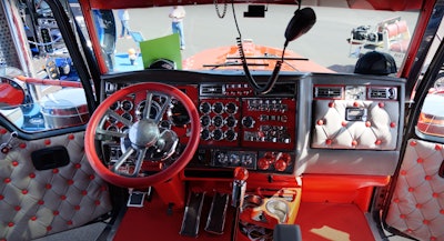 Interior of K&D Transport's 2003 Kenworth W900L