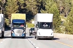 Tesla Semi passing diesels running uphill