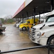 trucks fueling at Pilot truck stop