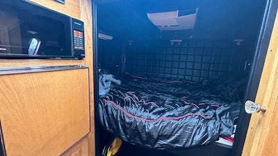 Sleeper interior of Jason Nickels' 1948 Peterbilt 270DD