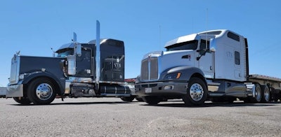 John and Sarah Schiltz's 1999 Kenworth W900 and 2013 Kenworth T660
