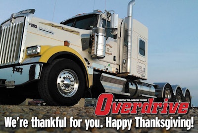 Brock Childress Smitty's heavy-haul KW, thanksgiving message