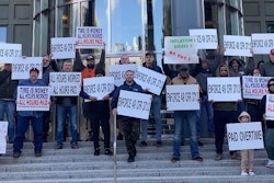 The shutdown today hasn't been the only protest event this year to call for greater enforcement of so-called 'transparency' regulations for brokers (49 CFR 371.3), illustrated by many of these signs from a rally this past May in D.C., covered at this link.