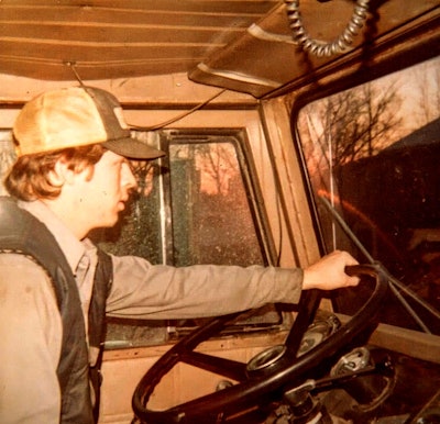 Paul Leger behind the wheel as a young man