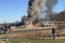 I-70 Ohio truck and bus crash