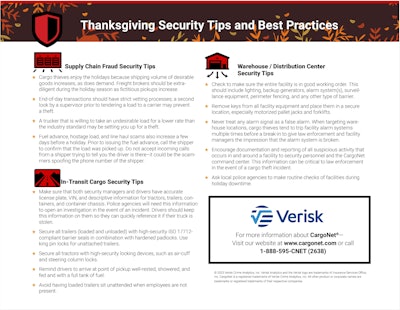 CargoNet Thanksgiving tips