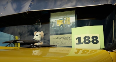 This year wasn't the truck's first time at the show, as it placed third in the 'Top Notch 10' category for trucks based in North Carolina and Virginia at the 2022 event, and he showed the plaque in the windshield at this year's show. Next to the plaque is a little piece of home. The stuffed puppy was a Father's Day gift from his 6-year-old daughter.