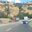 Flatbed On Highway California Pacheco Pass