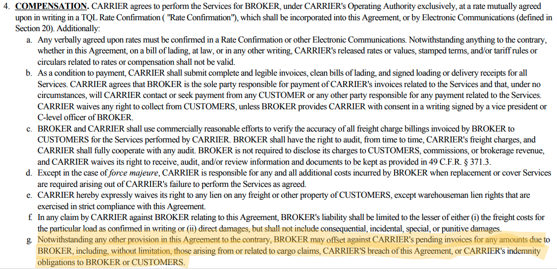 TQL, other brokers 'offsetting' their way out of paying carriers ...