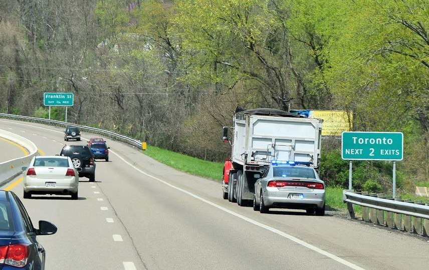 truck pulled over at roadside