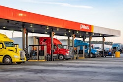 Pilot truck stop fuel island