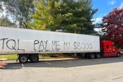 National Owner Operator Association member Gabriel Scott drove this truck to TQL headquarters to demand payment face-to-face. Scott, along with NOOA President Mike Boston, have made broker nonpayment and transparency issues central to their advocacy.