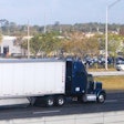 Truck Dry Van On Highway Speed