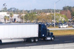 Truck Dry Van On Highway Speed