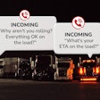 Illustration of incoming calls to truckers overnight asking for load status
