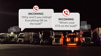 Illustration of incoming calls to truckers overnight asking for load status