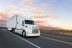 trucking at sunset