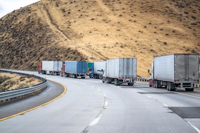 Trucks on California highway