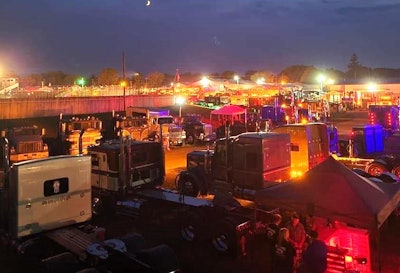 Big iron classic overhead at night