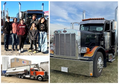 Tim and Shelley Pulli, Pulli Express, collage with their trucks