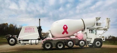 concrete mixer with ribbon on side