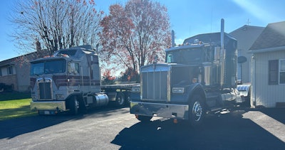 Elam Martin's 1985 Kenworth K100 and 1989 W900B